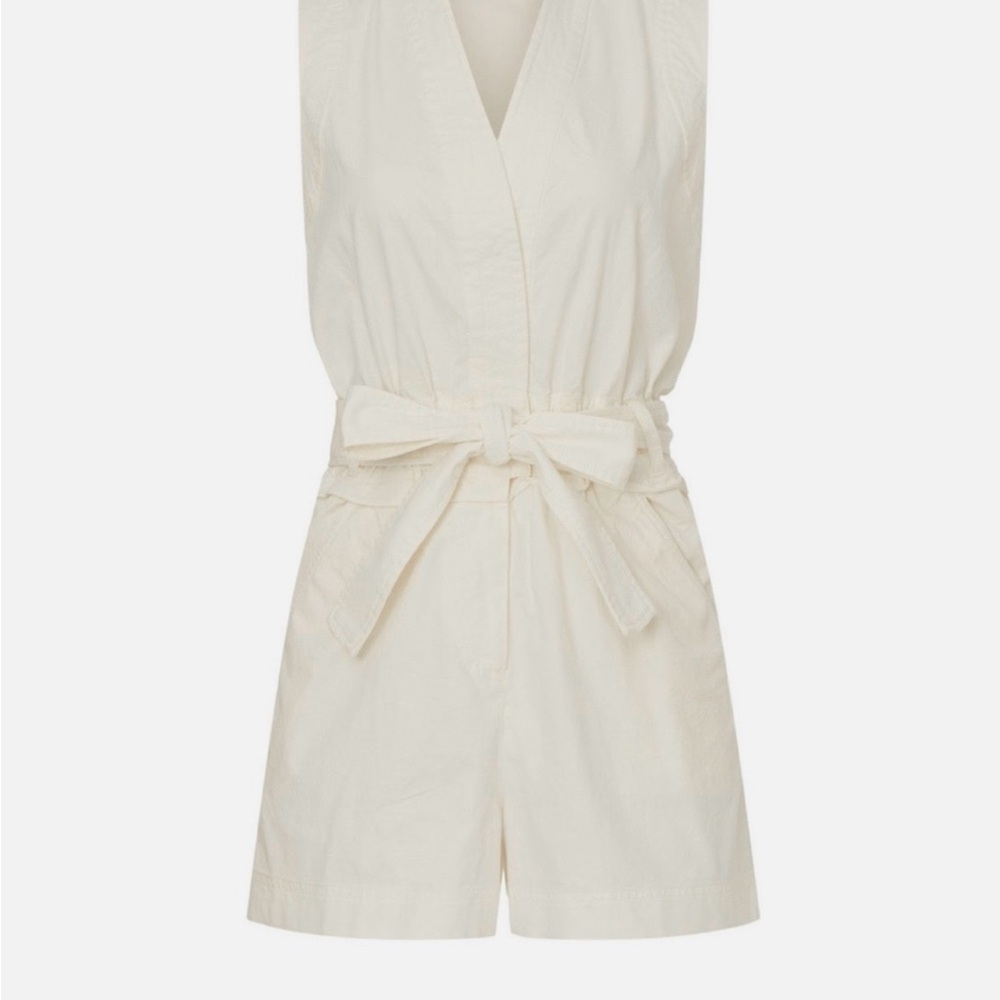 Derek Lam Cream Sleeveless Romper